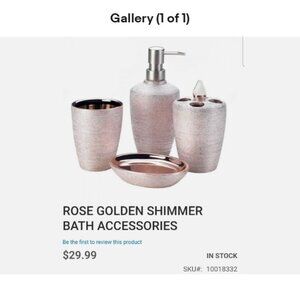 ROSE GOLDEN SHIMMER BATH ACCESSORIES